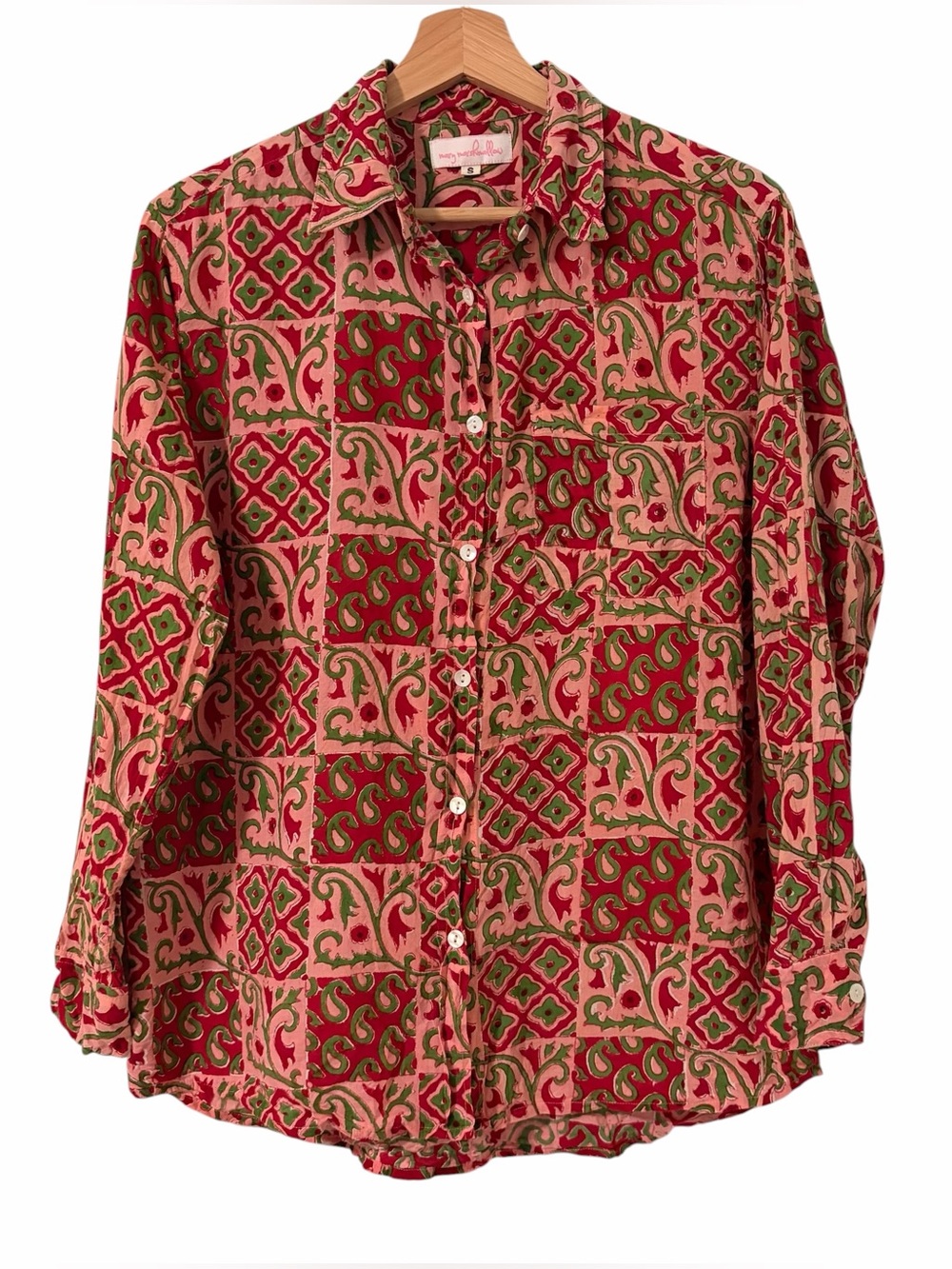 Mary Marshmallow paisley print button up shirt